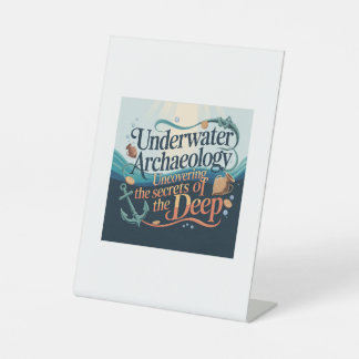 Underwater Archaeology Reclamebord Met Voetstuk