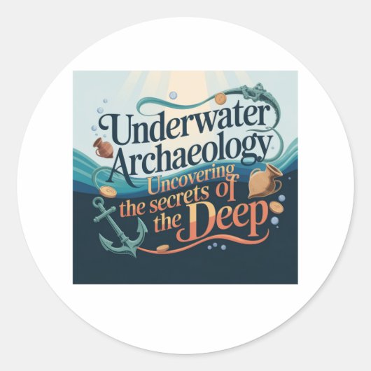 Underwater Archaeology  Ronde Sticker (Voorkant)