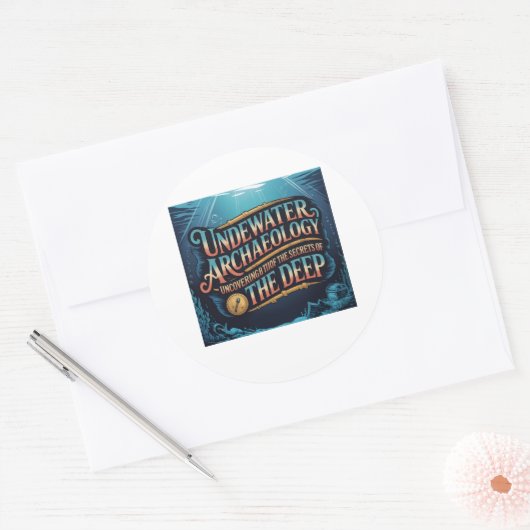 underwater archaeology ronde sticker (Envelop)