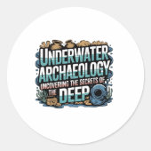 Underwater Archaeology Ronde Sticker (Voorkant)
