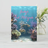 Underwater Bat Mitzvah Uitnodiging (Staand voorkant)