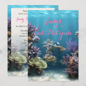 Underwater Bat Mitzvah Uitnodiging (Voorkant / Achterkant)