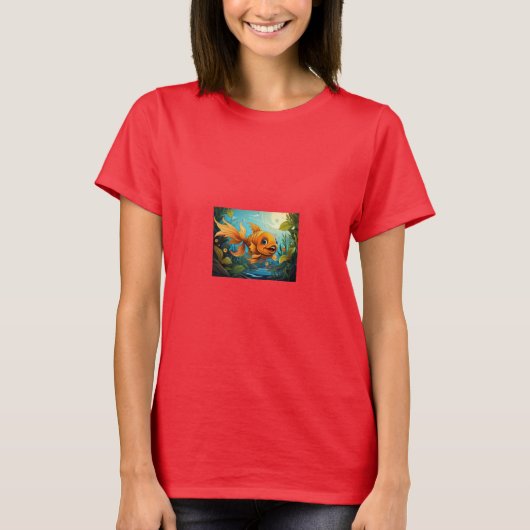 Underwater Bliss: Artistic Fish T-shirt (Voorkant)