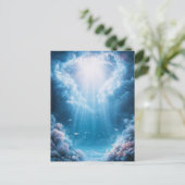Underwater Blue Coral Reef with Sunlight Beams Briefkaart (Staand voorkant)