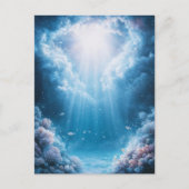 Underwater Blue Coral Reef with Sunlight Beams Briefkaart (Voorkant)