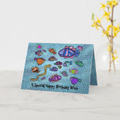 Underwater Blue Heaven Happy Birthday Card Kaart (Gele Bloem)