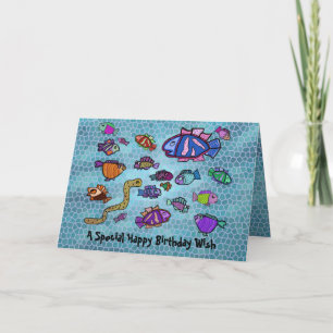 Underwater Blue Heaven Happy Birthday Card Kaart