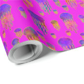 Underwater Dancing Rainbows Magenta Cadeaupapier (Rol Hoek)