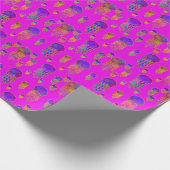 Underwater Dancing Rainbows Magenta Cadeaupapier (Hoek)