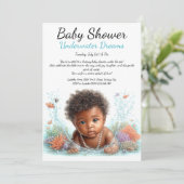 Underwater Dromen Waterverf Baby Shower Kaart (Staand voorkant)