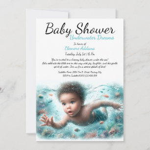Underwater Droom Watercolor Baby Borrel Kaart