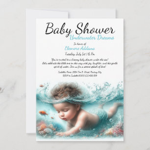 Underwater Droom Watercolor Baby Borrel Kaart