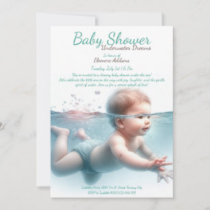 Underwater Droom Watercolor Baby Borrel Kaart