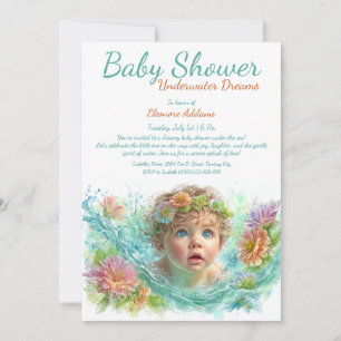 Underwater Droom Watercolor Baby Borrel Kaart