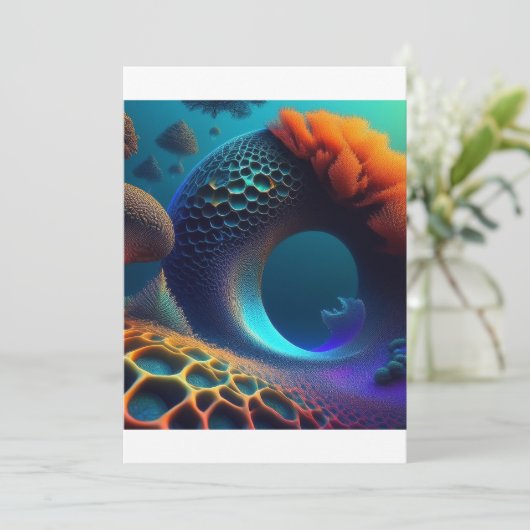 Underwater Fractal Landscape Kaart (Staand voorkant)