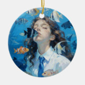 Underwater Girl Ceramic Ornament (Voorkant)