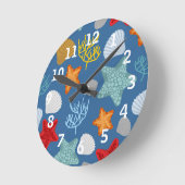 Underwater Life Pattern Ronde Klok (Hoek)