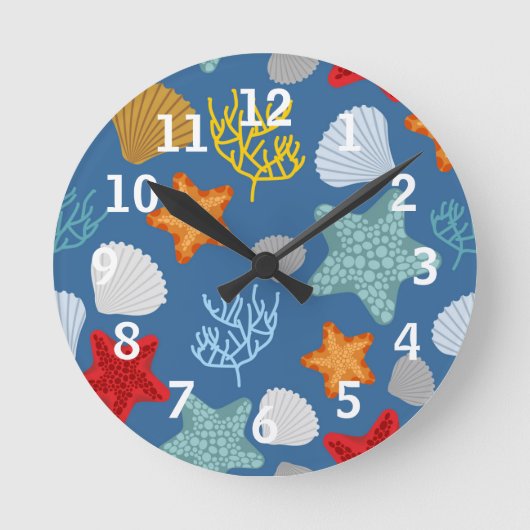 Underwater Life Pattern Ronde Klok (Voorkant)
