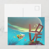 Underwater Love Aankondigingskaart (Voorkant / Achterkant)