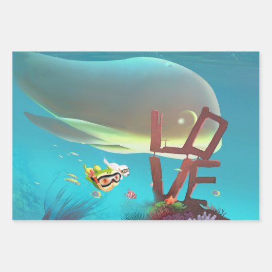 Underwater Love Inpakpapier Vel (Voorkant 3)