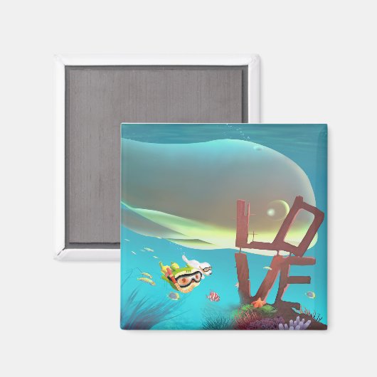 Underwater Love Magneet (Voorkant / Achterkant)
