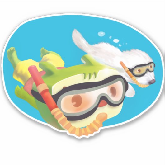 Underwater Love Sticker (Voorkant)