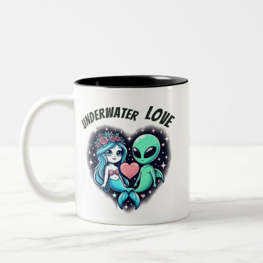 Underwater Love Tweekleurige Koffiemok (Links)