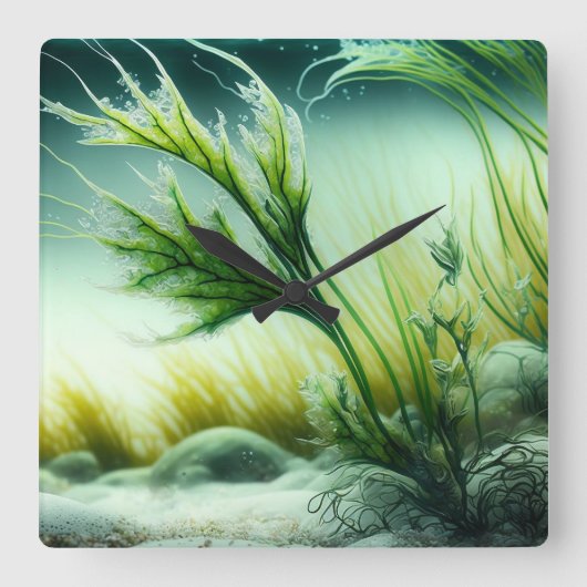 Underwater Majesty Vierkante Klok (Voorkant)