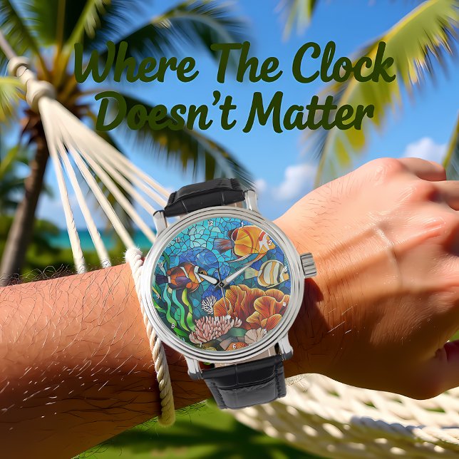 Underwater Paradise Tropical Fish Coral Reef Wall  Horloge (Creator heeft geüpload)
