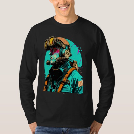 Underwater Photographer Pop Style Scuba Diver Dad T-shirt (Voorkant)