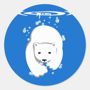 Underwater Polar Bear Ronde Sticker