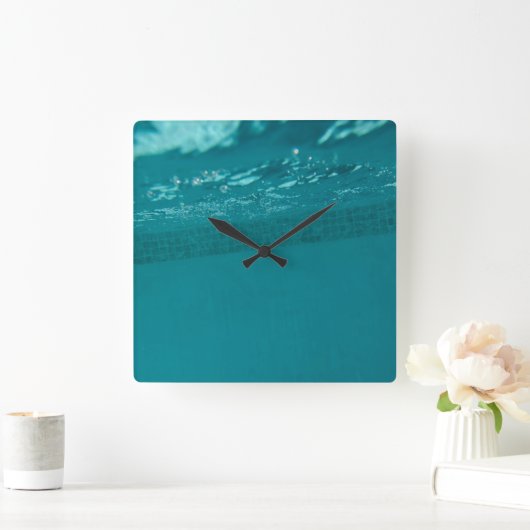 Underwater Pool Glam 2 Vierkante Klok (Huis)