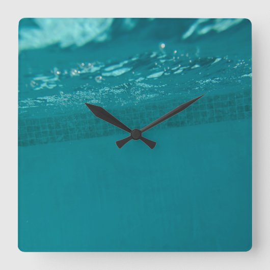 Underwater Pool Glam 2 Vierkante Klok (Voorkant)