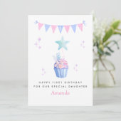 Underwater Sea Daughter 1st Birthday Card Kaart (Staand voorkant)