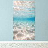 Underwater sunlight shimmers on the sandy seabed canvas afdruk (Insitu (Houten vloer))