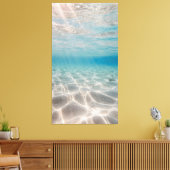 Underwater sunlight shimmers on the sandy seabed canvas afdruk (Insitu (Woonkamer))