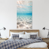 Underwater sunlight shimmers on the sandy seabed canvas afdruk (Insitu (Slaapkamer))