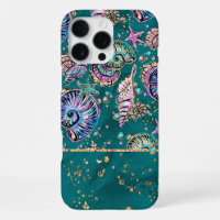 Underwater Teal Luxe | Groene Pastel Gouden Schelp