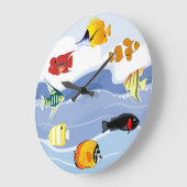 Underwater Tropical Fish Art Wall Clock Grote Klok (Hoek)