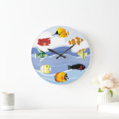 Underwater Tropical Fish Art Wall Clock Grote Klok (Huis)