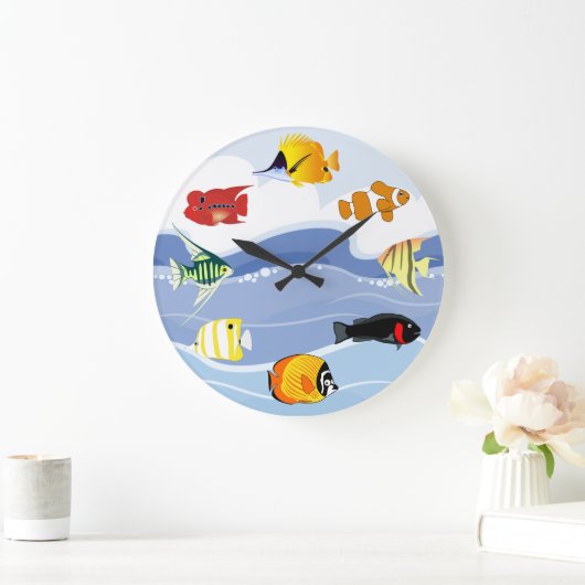 Underwater Tropical Fish Art Wall Clock Grote Klok (Huis)