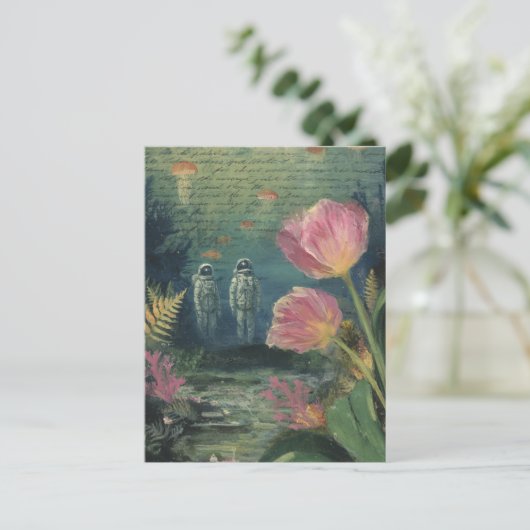 Underwater Tulip Explorers Collage Briefkaart (Staand voorkant)