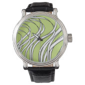 Underwater  Wave lime green Horloge (Voorkant)