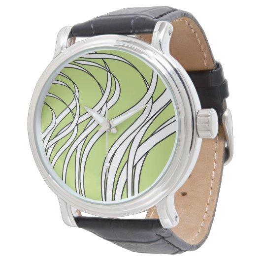 Underwater  Wave lime green Horloge (Gekanteld)