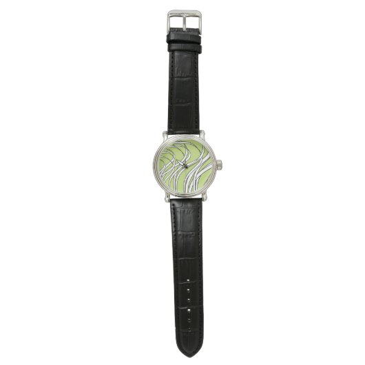 Underwater Wave lime green Horloge (Vlak)