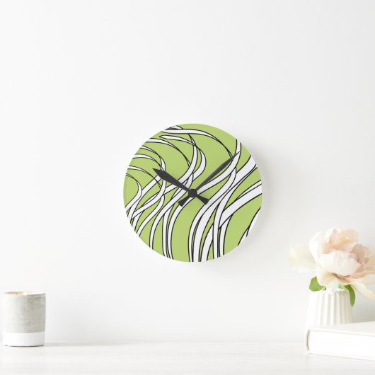 Underwater  Wave lime green Ronde Klok (Huis)