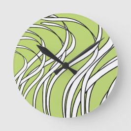 Underwater  Wave lime green Ronde Klok