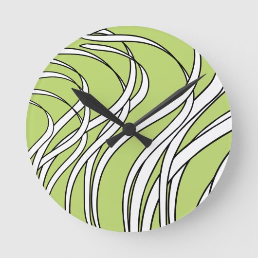 Underwater  Wave lime green Ronde Klok (Voorkant)