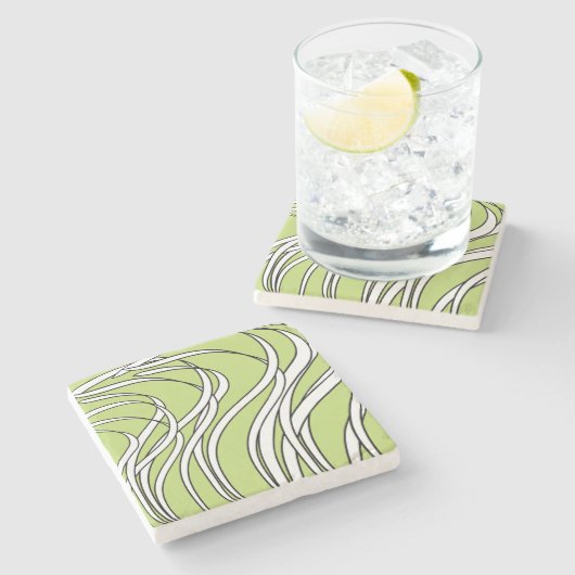 Underwater  Wave lime green Stenen Onderzetter (Zijkant)