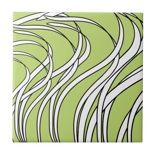 Underwater  Wave lime green Tegeltje (Voorkant)